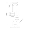 LAMPAMI - lampa sufitowa wisząca potrójna biała LINOBIANCO szkic