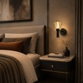 LAMPAMI - lampa kinkiet na ścianę ledowy, kinkiet ścienny do sypialni, kinkiet ścienny do salonu, kinkiet na przedpokój, lampa ścienna bursztynowa Kinkiet Padre 8W LED
