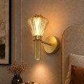 LAMPAMI - lampa kinkiet na ścianę ledowy, kinkiet pokojowy, kinkiet ścienny złoty, oświetlenie na przedpokój, nowoczesny kinkiet na klatkę schodową, kinkiet ledowy do salonu, lampka dekoracyjna kinkiet Padre Gold 8W LED