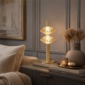 LAMPAMI - lampka nocna stojąca led złota,  lampa ledowa stojąca design, lampa nocna, lampa nocna ozdobna, oświetlenie sypialni, lampka nocna Padre Gold 9W LED