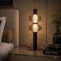 LAMPAMI - lampka nocna stojąca led czarna, lampa ledowa stojąca, czarna lampka stojąca do salonu, lampka do sypialni, lampka nocna, lampa na komodę do salonu Padre 9W LED