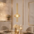 LAMPAMI - lampa wisząca pojedyncza ledowa, lampa nastrojowa, lampa wisząca złota, lampa do sypialni glamour, lampa ledowa do pokoju, lampa ledowa do salonu, lampa nad stół do jadalni Padre Gold 7W LED
