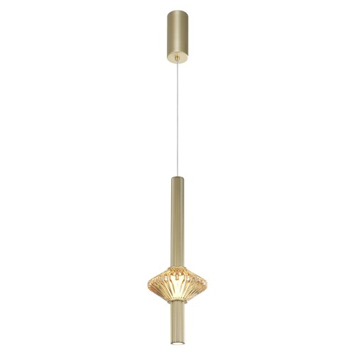 LAMPAMI - lampa wisząca pojedyncza ledowa, lampa nastrojowa, lampa wisząca złota, lampa do sypialni glamour, lampa ledowa do pokoju, lampa ledowa do salonu, lampa nad stół do jadalni Padre Gold 7W LED