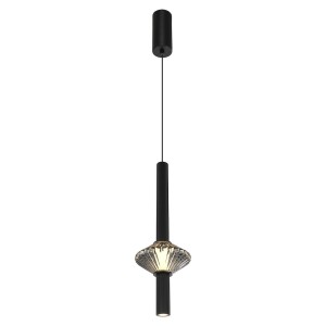  Lampa wisząca pojedyncza czarna ledowa 140 cm 3000K Padre Black 7W LED