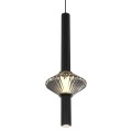 LAMPAMI - lampa wisząca pojedyncza ledowa, lampa wisząca czarna nowoczesna, lampa wisząca do sypialni przy łóżku, nowoczesna lampa do salonu, lampa do jadalni nad stół, modna lampa, czarna lampa, długa lampa wisząca Padre 7W LED