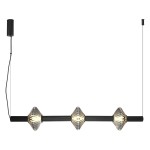 Żyrandol ledowy do salonu, jadalni czarny potrójny 140 cm 3000K Padre 18W LED