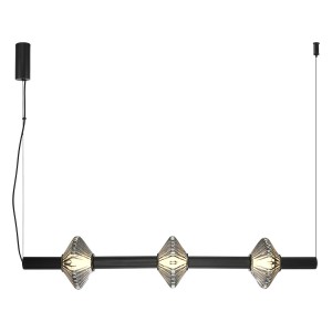 Żyrandol ledowy do salonu, jadalni czarny potrójny 140 cm 3000K Padre 18W LED