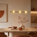LAMPAMI - żyrandol ledowy do salonu złoty potrójny, stylowa lampa do salonu, lampa ledowa wisząca złota, lampa led do jadalni, lampa do salonu, lampa wisząca Padre Gold 18W LED