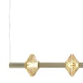 LAMPAMI - żyrandol ledowy do salonu złoty potrójny, stylowa lampa do salonu, lampa ledowa wisząca złota, lampa led do jadalni, lampa do salonu, lampa wisząca Padre Gold 18W LED