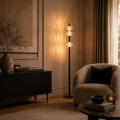 LAMPAMI - lampa ledowa stojąca podłogowa czarna, nowoczesna lampa do pokoju, lampa podłogowa ledowa dekoracyjna, czarna lampa podłogowa Padre 19W LED