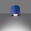 LAMPAMI - tuba lampa sufitowa niebieska, lampa punktowa, oprawa natynkowa sufitowa, oświetlenie do kuchni sufitowe, oświetlenie na przedpokój, oświetlenie na korytarz, mały plafon sufitowy ORBIS 1 ultramaryna sollux