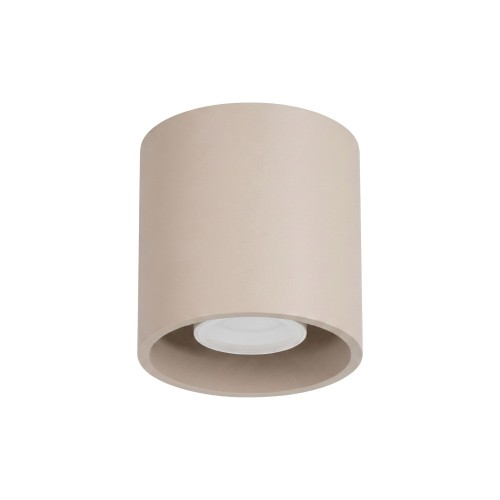 LAMPAMI - tuba lampa sufitowa beżowa,  lampa punktowa, lampa na sufit, oświetlenie do kuchni sufitowe, oświetlenie na przedpokój, lampa sufitowa na klatkę schodową, lampa sufitowa krótka, oprawa sufitowa natynkowa ORBIS 1 taupe sollux