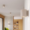 LAMPAMI - tuba lampa sufitowa beżowa,  lampa punktowa, lampa na sufit, oświetlenie do kuchni sufitowe, oświetlenie na przedpokój, lampa sufitowa na klatkę schodową, lampa sufitowa krótka, oprawa sufitowa natynkowa ORBIS 1 taupe sollux