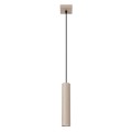 LAMPAMI - beżowa lampa wisząca tuba, pojedyncza lampa wisząca punktowa, lampa nad barek w kuchni, lampa nad wyspę, wisząca nad stół w jadalni, lampa wisząca tuba, oświetlenie punktowe LAGOS 1 taupe sollux