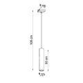 LAMPAMI - beżowa lampa wisząca tuba LAGOS 1 taupe sollux szkic