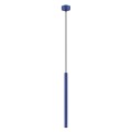 LAMPAMI - niebieska lampa wisząca, tuba ryflowana, lampa tuba wisząca, lampa wisząca punktowa, lampa do sypialni wisząca przy łóżku, lampa nad wyspę kuchenną, tuba lampa sufitowa ARCHE 1 ultramaryna sollux