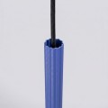 LAMPAMI - niebieska lampa wisząca, tuba ryflowana, lampa tuba wisząca, lampa wisząca punktowa, lampa do sypialni wisząca przy łóżku, lampa nad wyspę kuchenną, tuba lampa sufitowa ARCHE 1 ultramaryna sollux