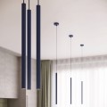 LAMPAMI - niebieska lampa wisząca, tuba ryflowana, lampa tuba wisząca, lampa wisząca punktowa, lampa do sypialni wisząca przy łóżku, lampa nad wyspę kuchenną, tuba lampa sufitowa ARCHE 1 ultramaryna sollux