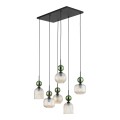 LAMPAMI - nowoczesny żyrandol do salonu,  lampa dekoracyjna wisząca długa, żyrandol do sypialni, lampa wisząca ozdobna, czarna lampa wisząca nad stół w jadalni, lampa wisząca do salonu SOPHIA GREEN COGNAC