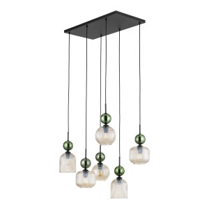 Nowoczesny żyrandol do salonu 170 cm 6xE14 SOPHIA GREEN COGNAC