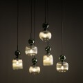 LAMPAMI - nowoczesny żyrandol do salonu,  lampa dekoracyjna wisząca długa, żyrandol do sypialni, lampa wisząca ozdobna, czarna lampa wisząca nad stół w jadalni, lampa wisząca do salonu SOPHIA GREEN COGNAC