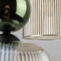 LAMPAMI - nowoczesny żyrandol do salonu,  lampa dekoracyjna wisząca długa, żyrandol do sypialni, lampa wisząca ozdobna, czarna lampa wisząca nad stół w jadalni, lampa wisząca do salonu SOPHIA GREEN COGNAC