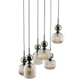 LAMPAMI - nowoczesny żyrandol do salonu,  lampa dekoracyjna wisząca długa, żyrandol do sypialni, lampa wisząca ozdobna, czarna lampa wisząca nad stół w jadalni, lampa wisząca do salonu SOPHIA GREEN COGNAC