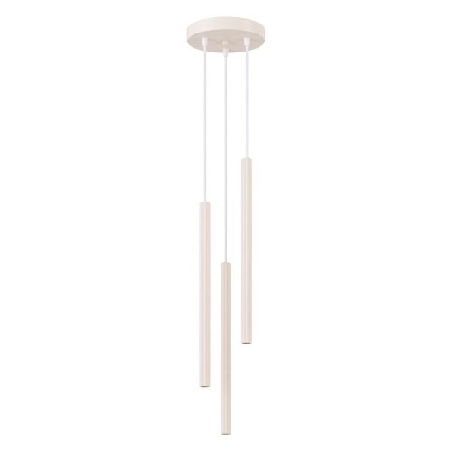 LAMPAMI - lampa wisząca kaszmirowa tuby sufitowe ryflowane,  modna lampa do salonu, lampa wisząca potrójna, lampa nad wyspę kuchenną, lampa nad barek, lampa nad stół  ARCHE 3P sollux