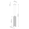 LAMPAMI - lampa wisząca kaszmirowa tuby sufitowe ryflowane ARCHE 3P sollux szkic