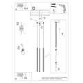 LAMPAMI - lampa wisząca kaszmirowa tuby sufitowe ryflowane ARCHE 3P sollux szkic