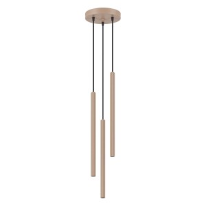 Beżowa lampa wisząca tuby sufitowe ryflowane 120 cm 3xG9 ARCHE 3P taupe