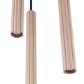 LAMPAMI - beżowa lampa wisząca tuby sufitowe ryflowane, lampa do salonu, lampa do sypialni, lampa wisząca nad stół, długa lampa wisząca tuby sufitowe, oświetlenie nad stołem, lampa nad wyspę kuchenną ARCHE 3P taupe