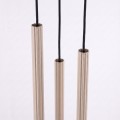 LAMPAMI - beżowa lampa wisząca tuby sufitowe ryflowane, lampa do salonu, lampa do sypialni, lampa wisząca nad stół, długa lampa wisząca tuby sufitowe, oświetlenie nad stołem, lampa nad wyspę kuchenną ARCHE 3P taupe