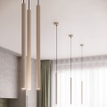 LAMPAMI - beżowa lampa wisząca tuby sufitowe ryflowane, lampa do salonu, lampa do sypialni, lampa wisząca nad stół, długa lampa wisząca tuby sufitowe, oświetlenie nad stołem, lampa nad wyspę kuchenną ARCHE 3P taupe