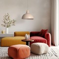LAMPAMI - lampa do kuchni, lampa do jadalni nad stół wisząca, lampa nad stół, lampa wisząca długa, lampa metalowa z drewnem, lampa wisząca pojedyncza, beżowa lampa CAP SABIA