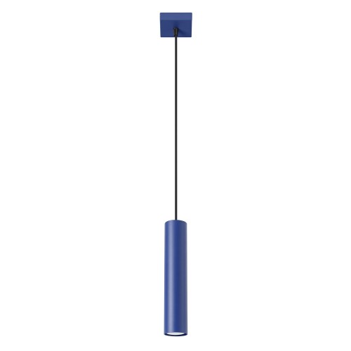 LAMPAMI - niebieska lampa wisząca, tuba sufitowa pojedyncza, lampa wisząca tuba, lampa wisząca pojedyncza, lampa punktowa,  lampa nad wyspę, lampa do kuchni, tuba lampa sufitowa LAGOS 1 ultramaryna sollux