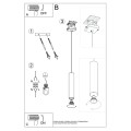 LAMPAMI - niebieska tuba lampa sufitowa LAGOS 1 ultramaryna sollux szkic