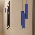 LAMPAMI - niebieska lampa wisząca, tuba sufitowa pojedyncza, lampa wisząca tuba, lampa wisząca pojedyncza, lampa punktowa,  lampa nad wyspę, lampa do kuchni, tuba lampa sufitowa LAGOS 1 ultramaryna sollux