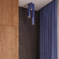 LAMPAMI - lampa na sufit, oprawa natynkowa sufitowa niebieska, lampa przysufitowa do kuchni, lampa sufitowa pojedyncza, oprawa sufitowa, tuba sufitowa metalowa LAGOS 10 ultramaryna sollux