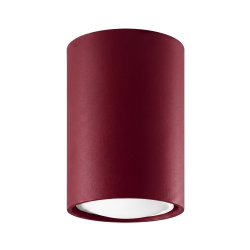 LAMPAMI - lampa na sufit, oprawa natynkowa sufitowa, lampa punktowa sufitowa, lampa na sufit, oświetlenie do kuchni sufitowe, oświetlenie w korytarzu, lampa sufitowa tuba LAGOS 10 burgund sollux