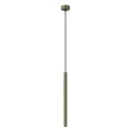 LAMPAMI - lampa wisząca tuba pojedyncza, lampa wisząca ryflowana, tuba sufitowa wisząca, lampa wisząca punktowa, lampa nad wyspę, lampa nad barek, lampa nowoczesna, światło punktowe ARCHE 1 zielona oliwka sollux