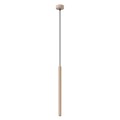 LAMPAMI - beżowa lampa wisząca, tuba pojedyncza ryflowana, lampa dekoracyjna wisząca, tuba sufitowa, lampa do kuchni, lampa nad wyspę, lampa nad barek, lampa wisząca pojedyncza, światło punktowe ARCHE 1 taupe sollux