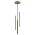 LAMPAMI - lampa wisząca zielona oliwka, tuby sufitowe, lampa nad wyspę, lampa nad stół do jadalni, lampa 3 punktowa, lampa do kuchni, lampa nowoczesna wisząca ARCHE 3P zielona oliwka sollux
