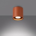 LAMPAMI - tuba lampa sufitowa, lampa punktowa sufitowa, lampa sufitowa, oprawa sufitowa natynkowa, lampa na sufit, oświetlenie do kuchni sufitowe, oświetlenie na przedpokój, plafon sufitowy ORBIS 1 ochra czerwona sollux