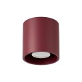 LAMPAMI - tuba lampa sufitowa, lampa punktowa sufitowa, oświetlenie do kuchni sufitowe, oświetlenie na przedpokój, lampa sufitowa plafon, oprawa sufitowa natynkowa, plafon sufitowy ORBIS 1 burgund sollux