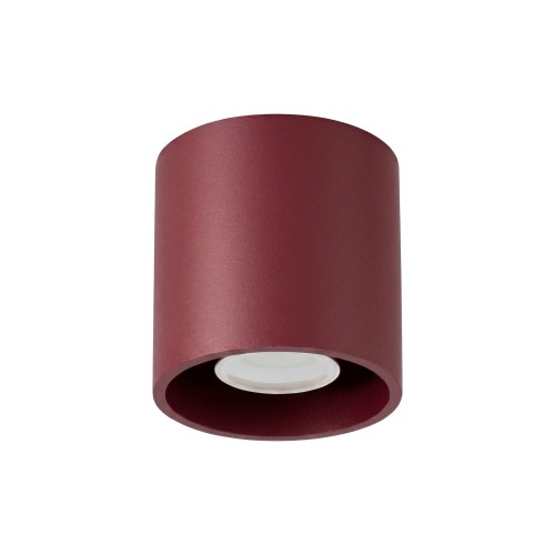LAMPAMI - tuba lampa sufitowa, lampa punktowa sufitowa, oświetlenie do kuchni sufitowe, oświetlenie na przedpokój, lampa sufitowa plafon, oprawa sufitowa natynkowa, plafon sufitowy ORBIS 1 burgund sollux