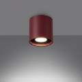 LAMPAMI - tuba lampa sufitowa, lampa punktowa sufitowa, oświetlenie do kuchni sufitowe, oświetlenie na przedpokój, lampa sufitowa plafon, oprawa sufitowa natynkowa, plafon sufitowy ORBIS 1 burgund sollux