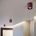 LAMPAMI - tuba lampa sufitowa, lampa punktowa sufitowa, oświetlenie do kuchni sufitowe, oświetlenie na przedpokój, lampa sufitowa plafon, oprawa sufitowa natynkowa, plafon sufitowy ORBIS 1 burgund sollux