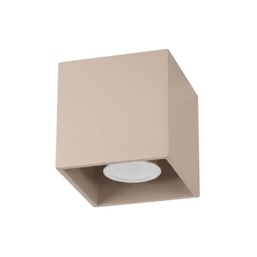 LAMPAMI - beżowa lampa sufitowa, lampa na sufit, oświetlenie do kuchni, lampa na korytarz, oświetlenie w przedpokoju, plafon sufitowy nowoczesny, oprawa natynkowa sufitowa QUAD 1 taupe sollux