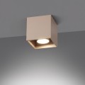 LAMPAMI - beżowa lampa sufitowa, lampa na sufit, oświetlenie do kuchni, lampa na korytarz, oświetlenie w przedpokoju, plafon sufitowy nowoczesny, oprawa natynkowa sufitowa QUAD 1 taupe sollux